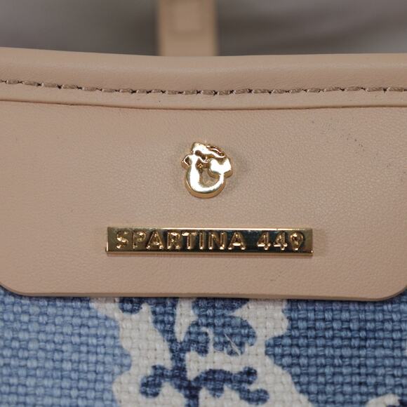 Spartina 449 Blue and Tan Tote with Floral Lace - Picture 10 of 10